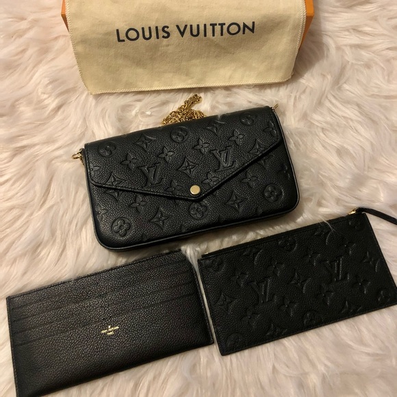 Louis Vuitton Felicie Pochette Monogram Empreinte Leather Pink